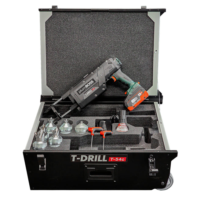 plumBOSS T-Drill T-54c - Cordless Branchforming Kit - 13-54mm (1/2 -2in) Branches | BFK54CU